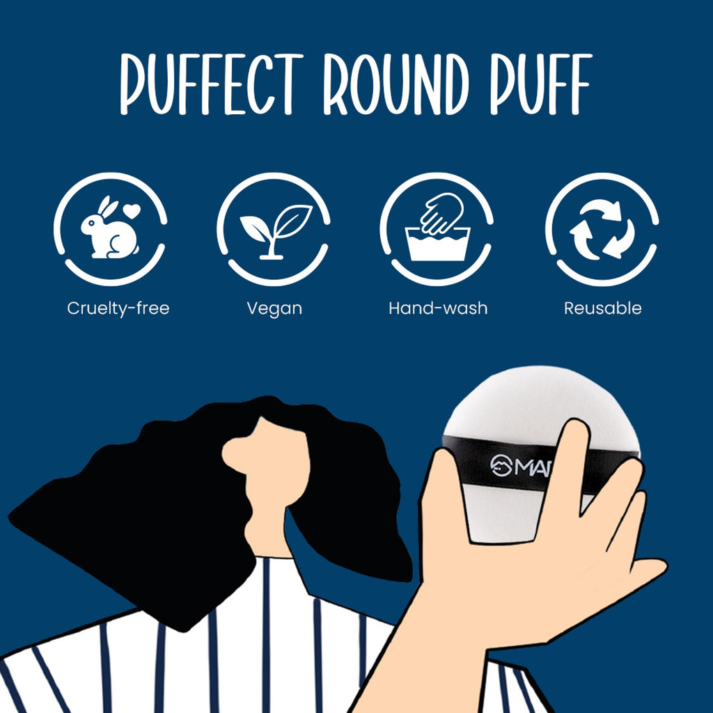 MARS Cosmetics Puffect Powder Puff with Strap - Pack of 2 | Grocsy