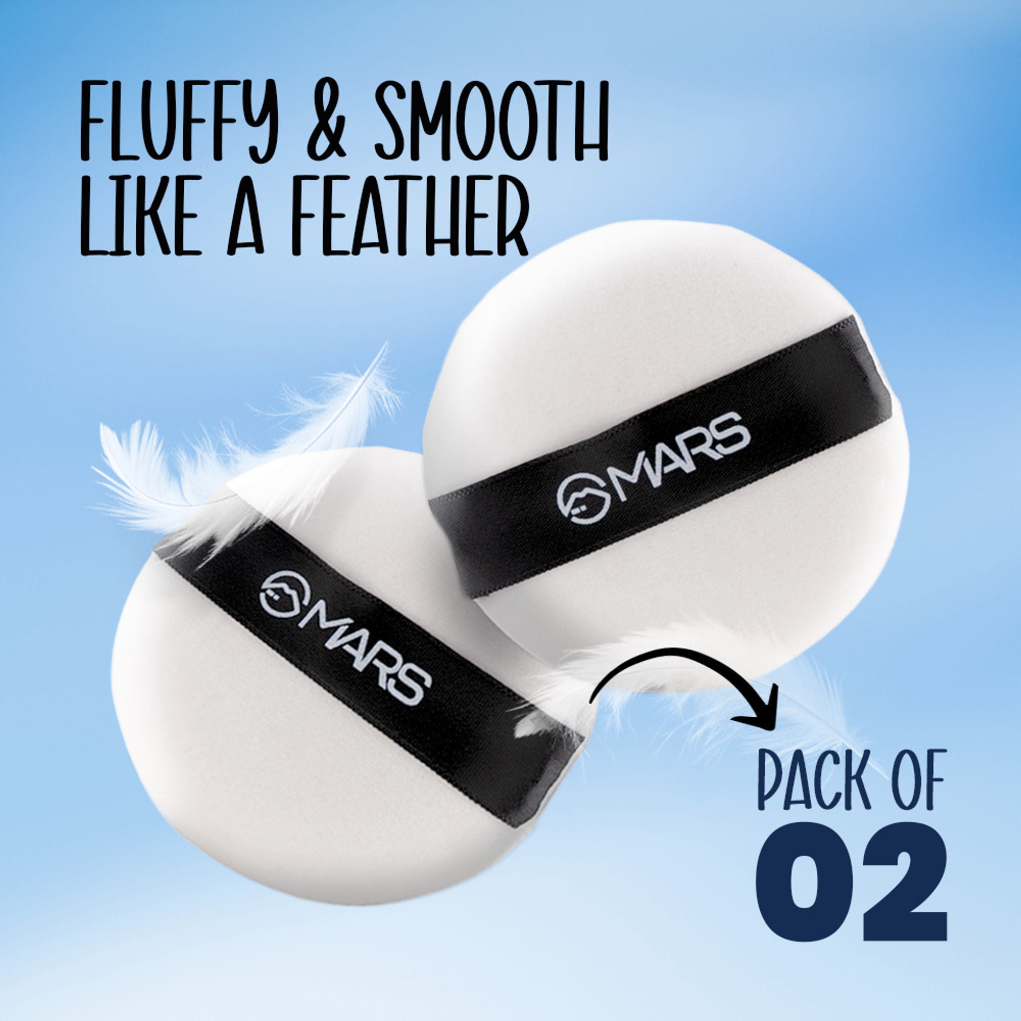 MARS Cosmetics Puffect Powder Puff with Strap - Pack of 2 | Grocsy