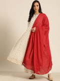 Sangria Women Off-White & Golden Printed Kurta with Palazzos & Dupatta | Grocsy