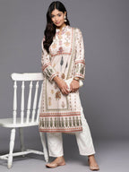 Ahalyaa Women's Traditional wear Kurta - Nude | Grocsy
