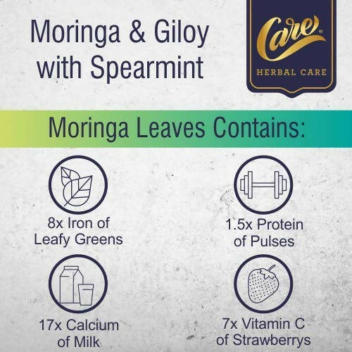 Care Moringa & Giloy Green Tea Bags with Spearmint | Grocsy