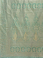 Shree Shyam Fashion Aura Silk Cream Green Banarasi Silk Saree | Grocsy