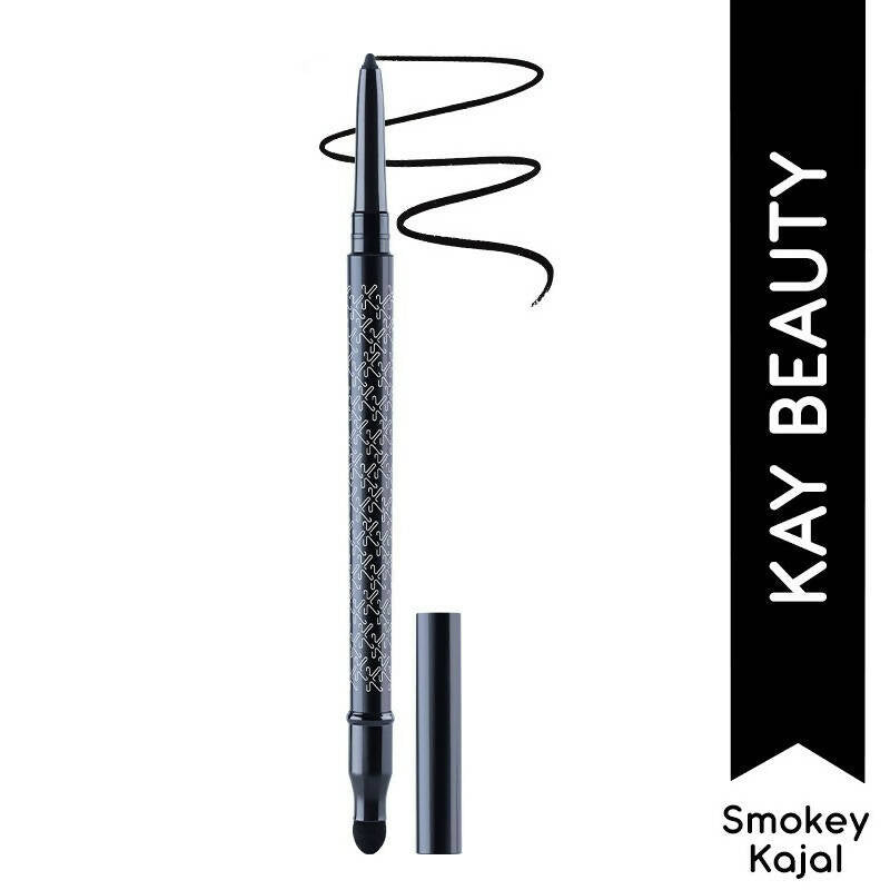 Kay Beauty By Katrina Kaif Waterproof Smokey Kajal with Smudger - Raven Hue | Grocsy