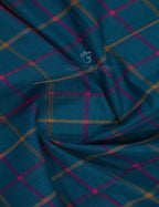 Dual Shade of Peacock Blue And Magenta Pure Mangalgiri Cotton By Gayathri Reddy Designer Studio | Grocsy