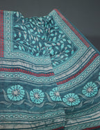 Peacock Blueish With Jaal Design Semi Crepe Silk Saree By Gayathri Reddy Designer Studio | Grocsy