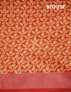 Shades of Mehendi Green Patola Print Semi Chanderi Saree By Gayathri Reddy Designer Studio | Grocsy