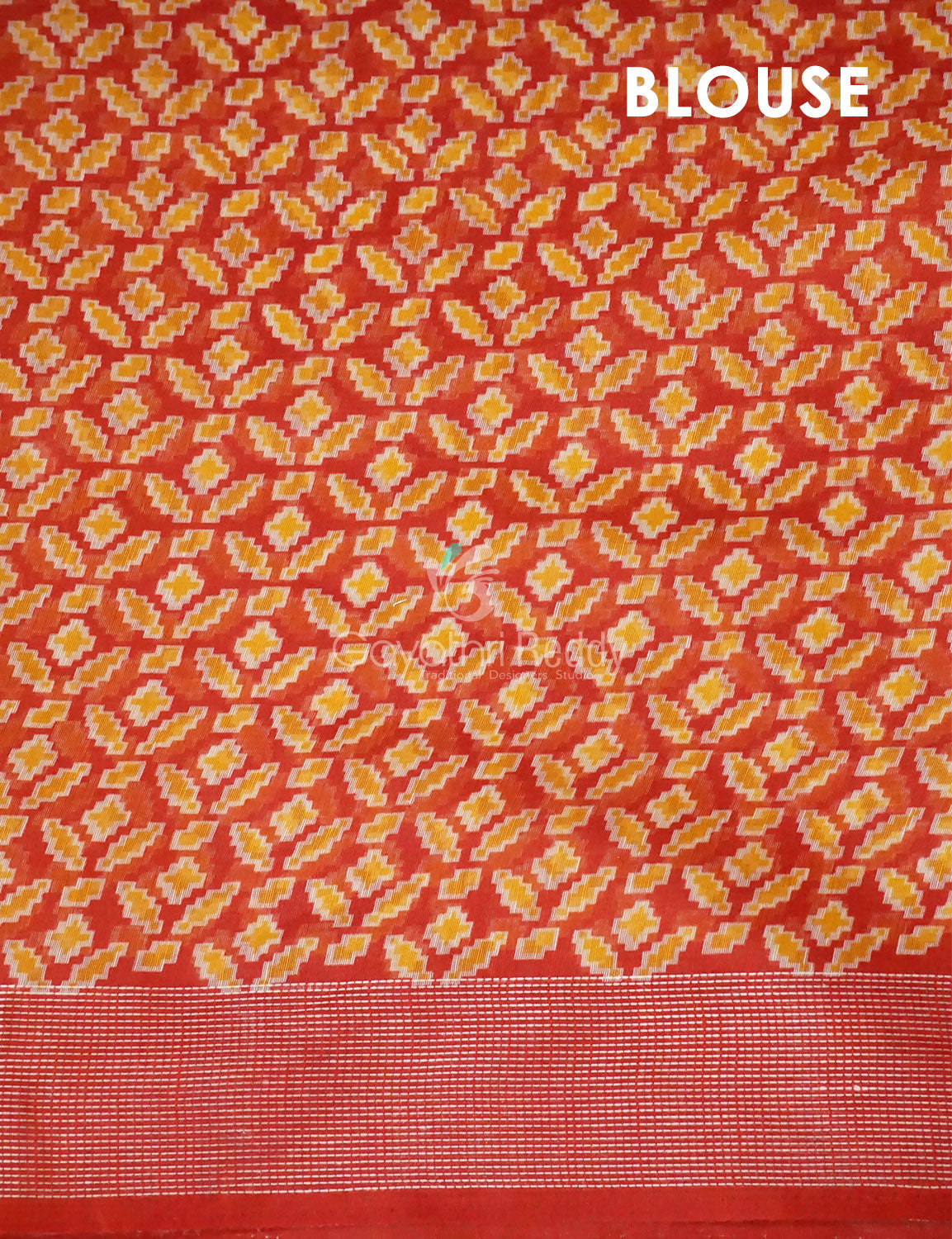 Shades of Mehendi Green Patola Print Semi Chanderi Saree By Gayathri Reddy Designer Studio | Grocsy