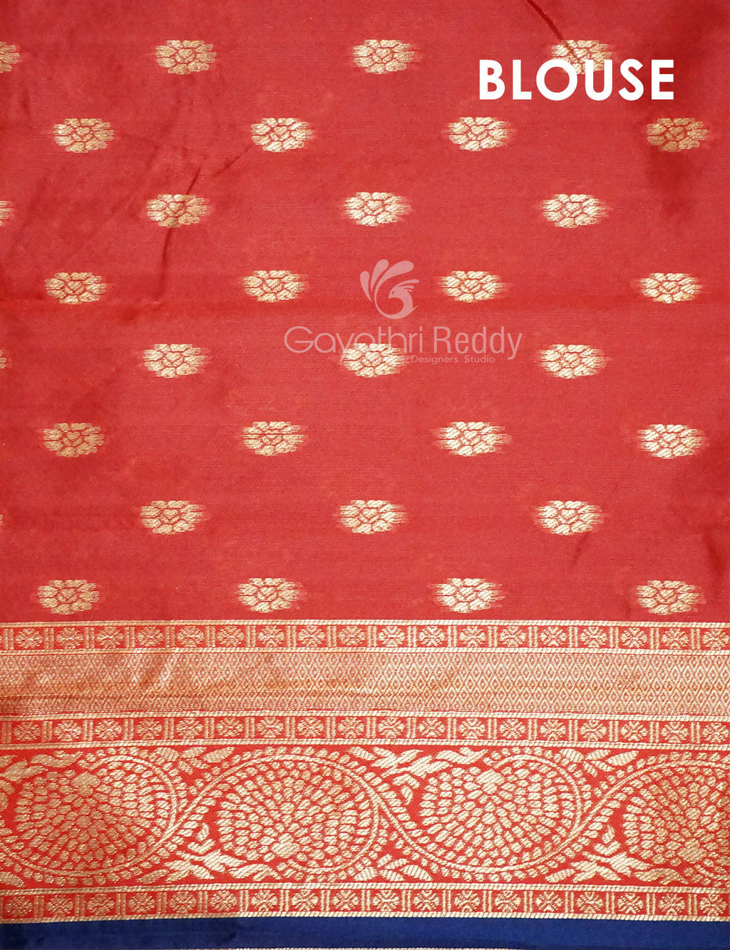 Shades of Navy Blue Floral Designbanaras Semi Silk Saree By Gayathri Reddy Designer Studio | Grocsy