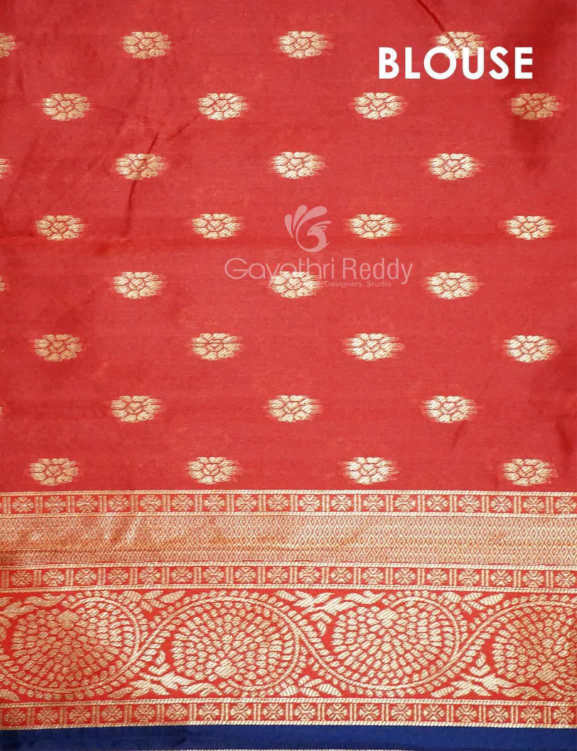 Shades of Navy Blue Floral Designbanaras Semi Silk Saree By Gayathri Reddy Designer Studio | Grocsy