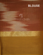 Dual Shades of Maroon And Chikoo Mangalagiri Ikkat Cotton Saree By Gayathri Reddy Designer Studio | Grocsy