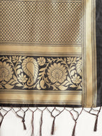 Saree Mall Black & Red Half & Half Printed Saree | Grocsy