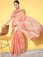 Saree Mall Ethnic Motifs With Woven Design Border Saree | Grocsy