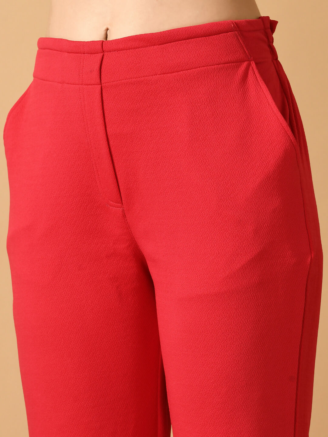 Myshka Women's Pink Straight Fit Party Trouser | Grocsy