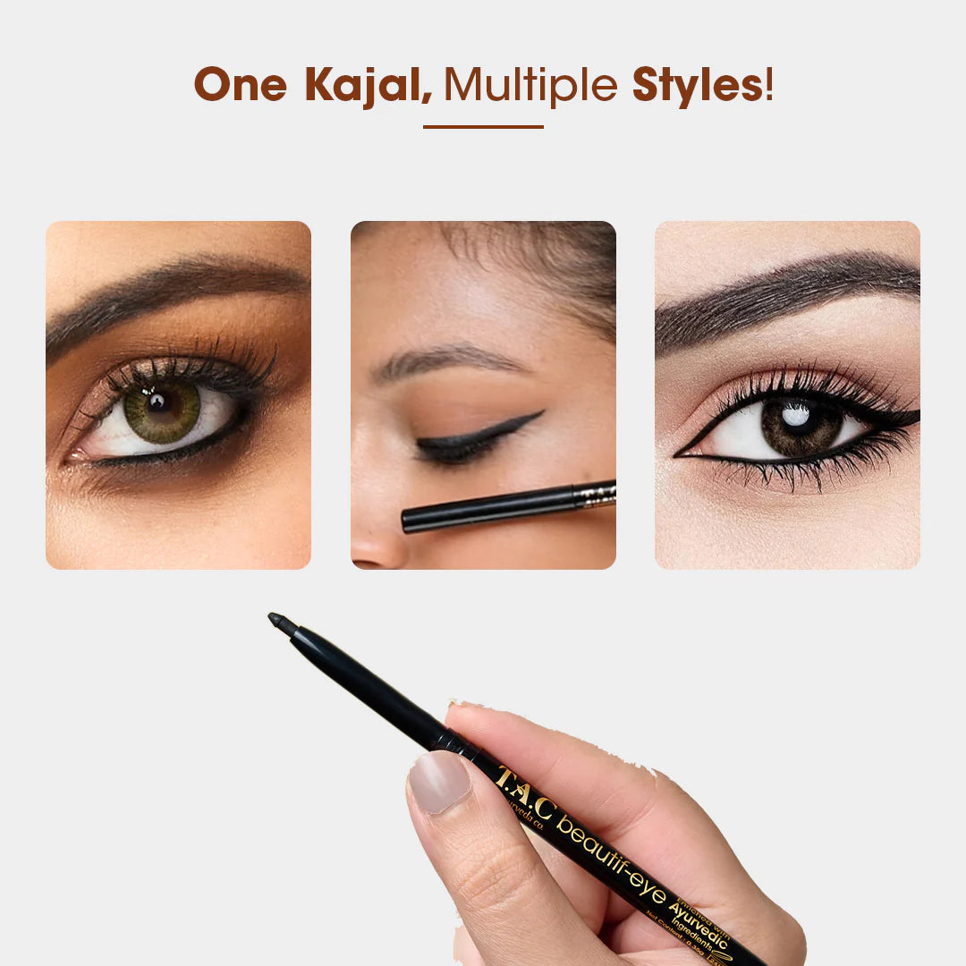 TAC - The Ayurveda Co. Beautif-eye Kajal - Intense Black Kajal | Grocsy