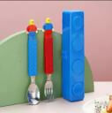 Kelosk Kids Stainless Steel Blocks Cutlery Set, Spoon & Fork Cutlery Set for Kids Stainless Steel Table Spoon | Grocsy