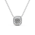 Cauer Elegant 14K White Gold Plated Moissanite Pendant Necklace | Grocsy