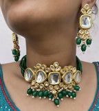 Joban Fashion Hand Made High Quality Gold Plated Base Metal Alloy Kundan Stone Studded Kundan Jewellery Set | Grocsy