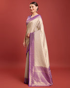 Monjolika Fashion Lavender Kanjivaram Silk Mesmerizing Saree | Grocsy