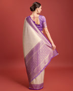 Monjolika Fashion Lavender Kanjivaram Silk Mesmerizing Saree | Grocsy