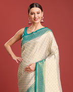Monjolika Fashion Turquoise Kanjivaram Silk Mesmerizing Saree | Grocsy