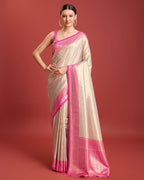 Monjolika Fashion Pink Kanjivaram Silk Mesmerizing Saree | Grocsy