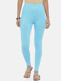 Souchii Light-Blue Solid Ankle-Length Leggings | Grocsy