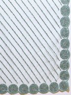 kasee Embroidered Striped Net Saree | Grocsy