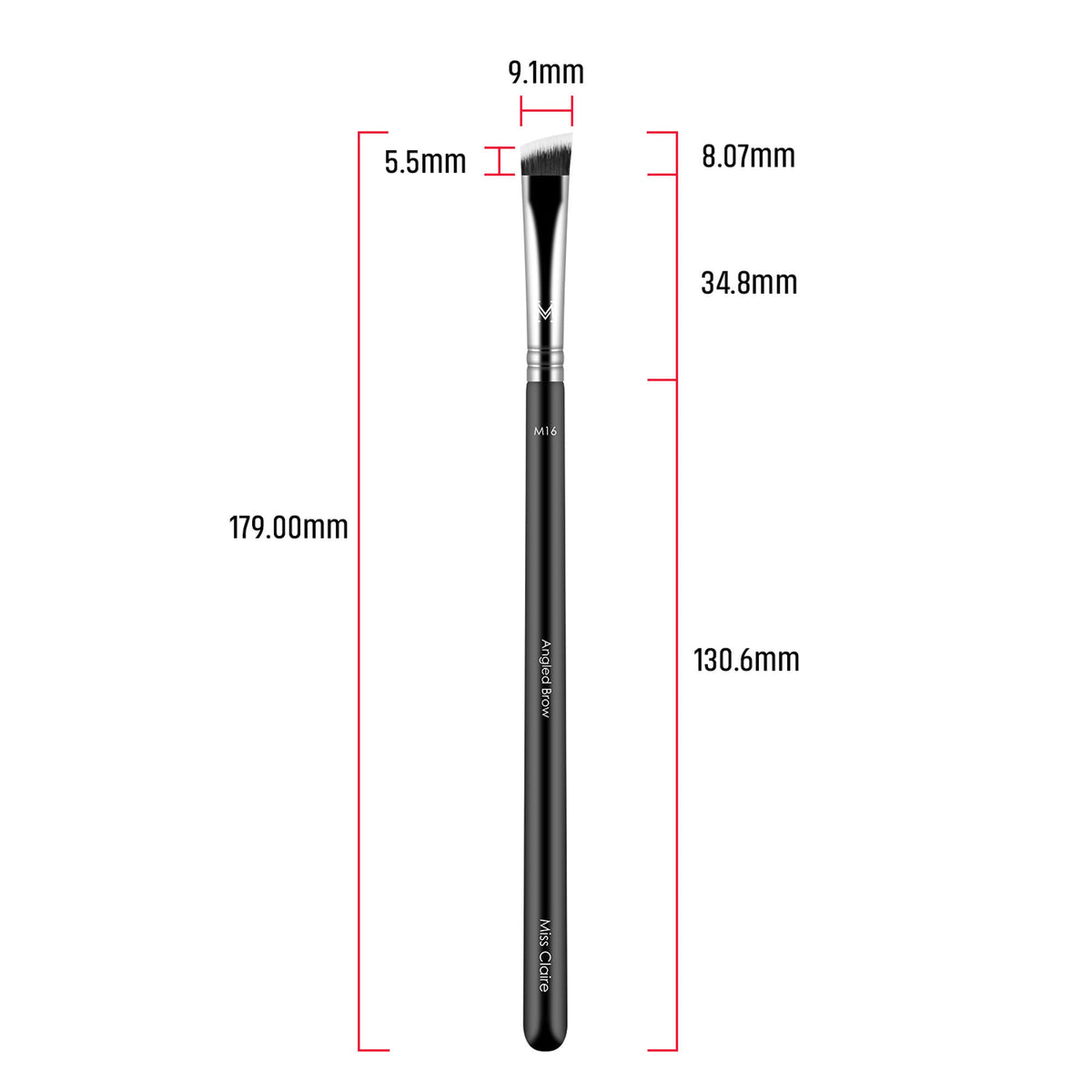 Miss Claire M16 - Angled Brow Brush - Chrome | Grocsy
