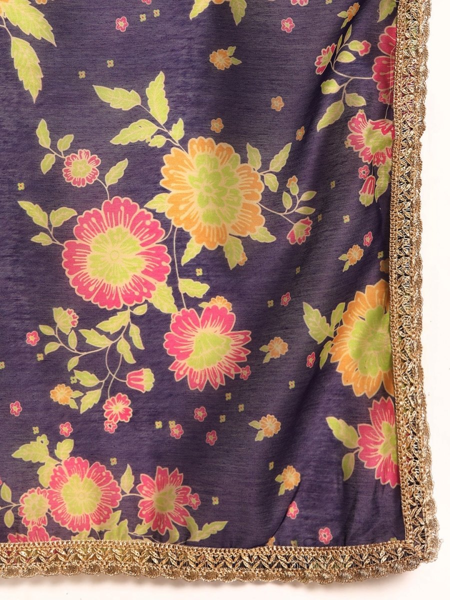 All About You Women Keyhole Neck A-Line Kurta & Dupatta | Grocsy