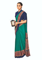 Joban Fashion Green Crepe Silk with Traditional Print Saree | Grocsy
