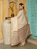 Shree Shyam Fashion Brown Linen Saree | Grocsy