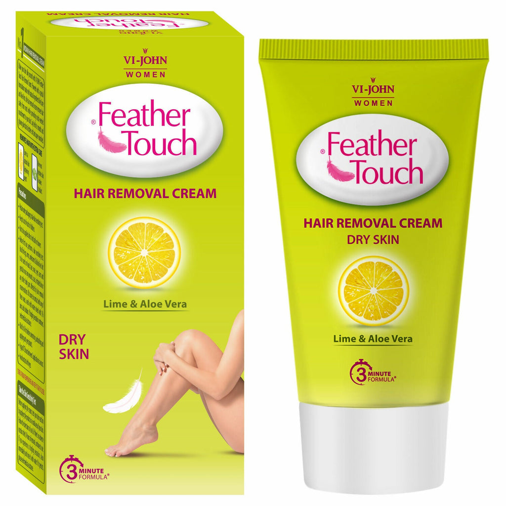 VI-JOHN Feather Touch Lime & Aloevera Hair Removal Cream for Women for Dry Skin, Suitable for Legs, Underarms, Bikini Line, Arms | Grocsy