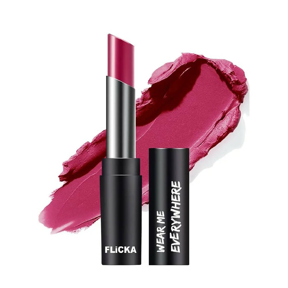 FLiCKA Wear Me Everywhere Creamy Matte Lipstick The Cherry Pie - Pink | Grocsy