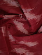 Dual Shades of Maroon And Chikoo Mangalagiri Ikkat Cotton Saree By Gayathri Reddy Designer Studio | Grocsy