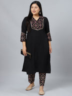 Sztori Plus Size Ethnic Motifs Printed Regular Kurta with Trousers | Grocsy