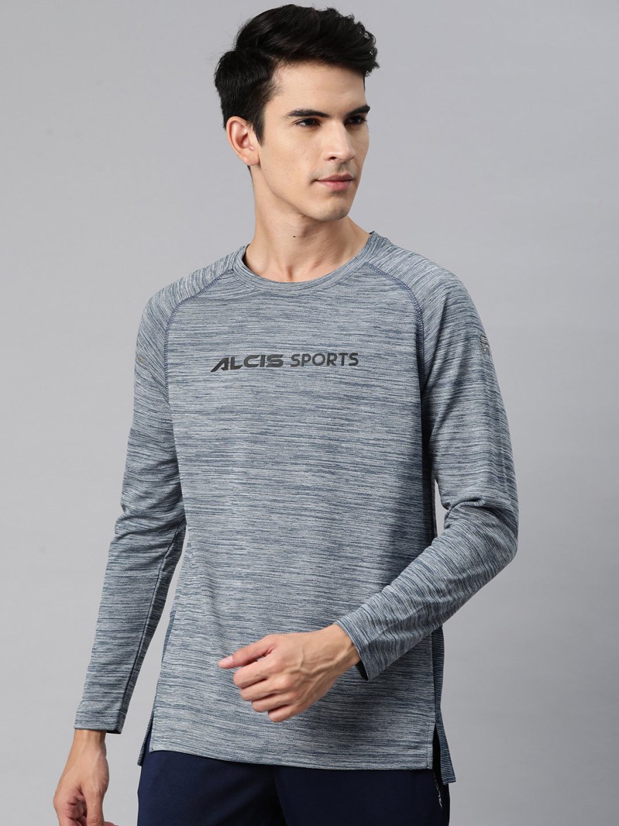 Alcis Men Brand Logo Printed Anti Static Slim Fit T-shirt | Grocsy