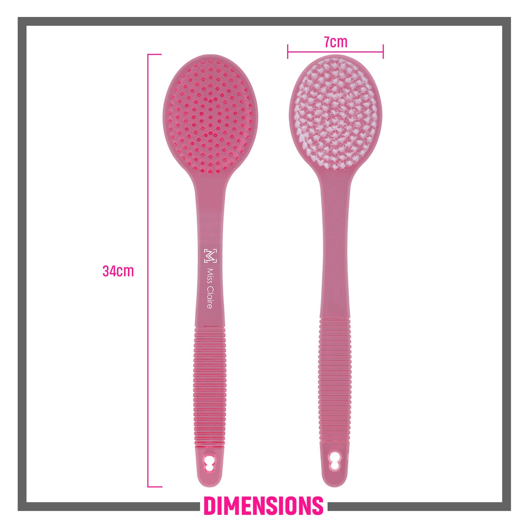 Miss Claire Lx008 Bath Brush - Pink | Grocsy