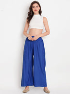 TAG 7 Women Blue Solid Palazzos | Grocsy