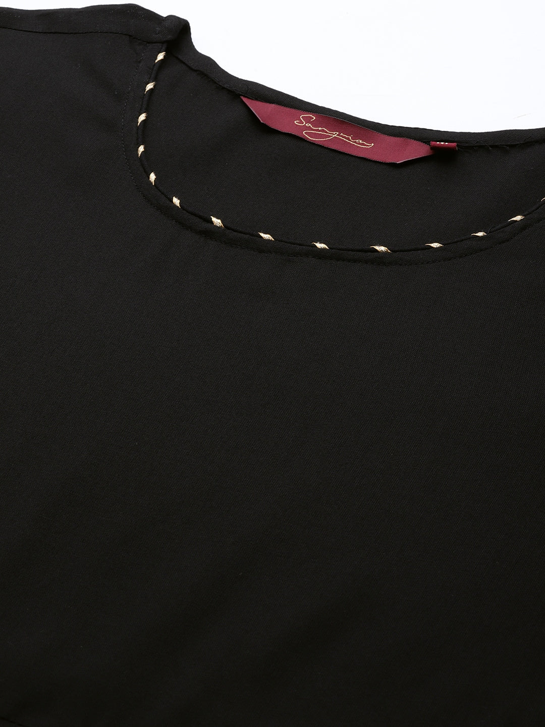 Sangria Women Black & Gold-Toned Gotta Patti Kurta | Grocsy