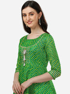 HERE&NOW Bandhani Printed Thread Work Anarkali Kurta | Grocsy