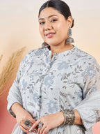 Sztori Women Floral Printed A-Line Kurta With Palazzo & Dupatta | Grocsy