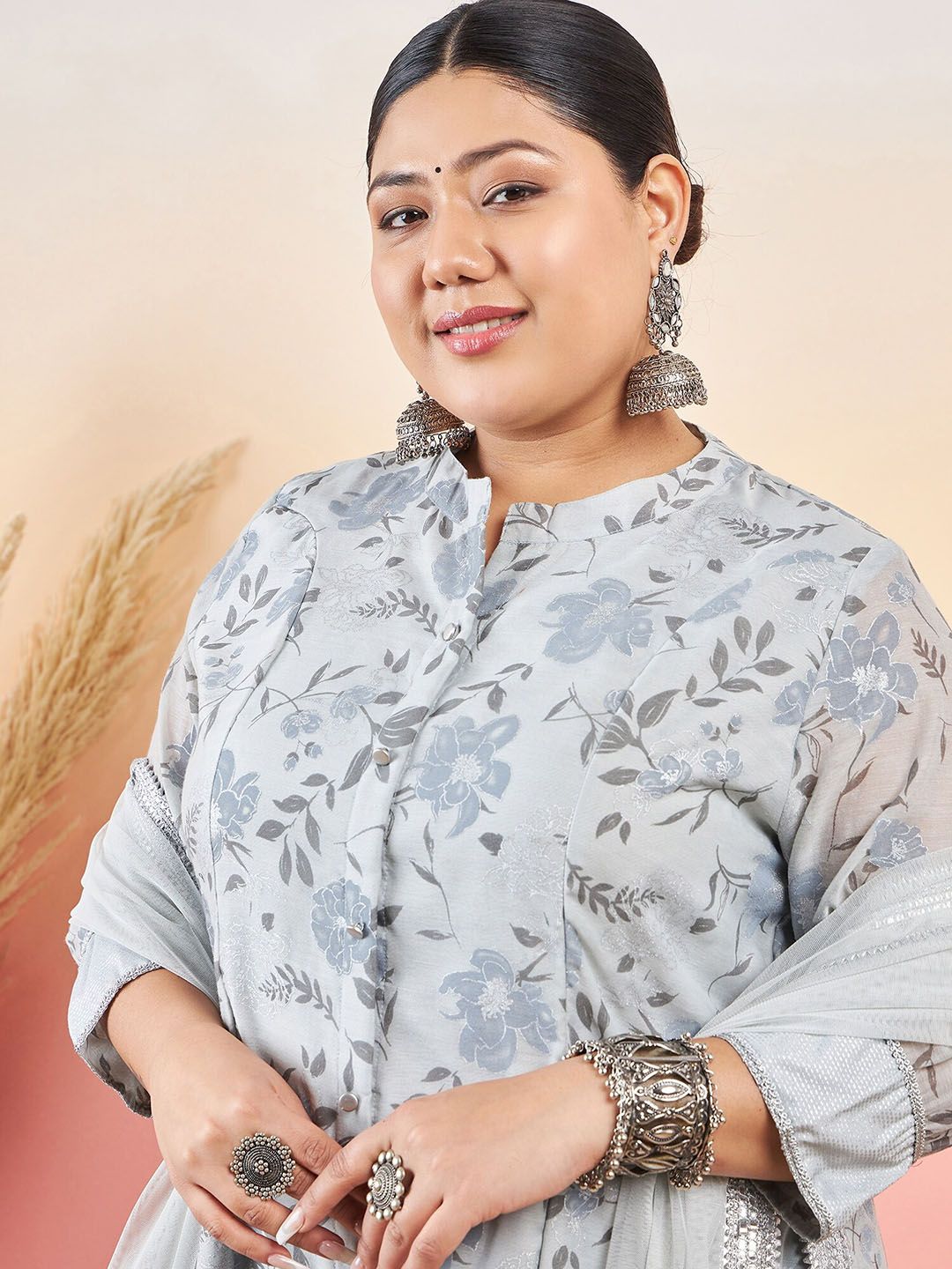 Sztori Women Floral Printed A-Line Kurta With Palazzo & Dupatta | Grocsy
