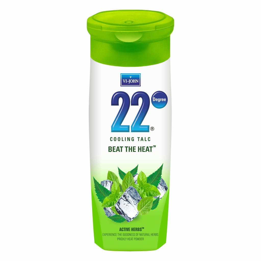 VI-JOHN 22 Degree Cooling Talc Beat the Heat Neem and Mint | Grocsy