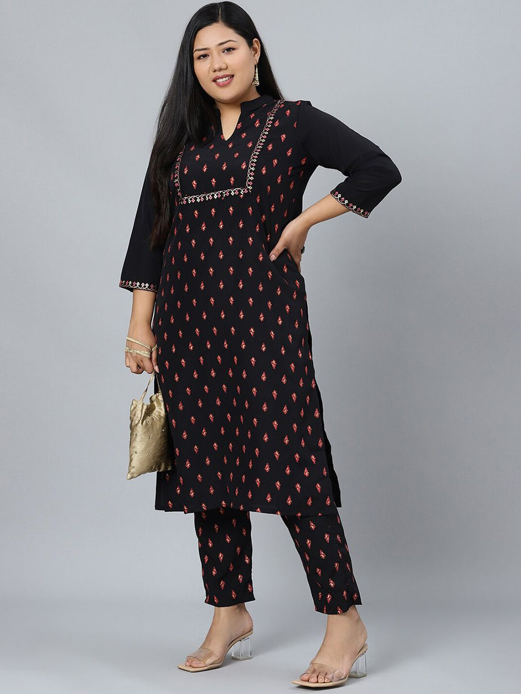 Sztori Floral Printed Regular Kurta with Trousers | Grocsy
