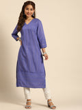 Sangria Women Jacquard Sequinned Chanderi Silk Kurta | Grocsy