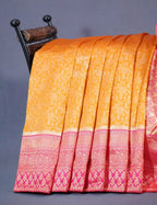 Shades of Yellow Floral Designbanaras Semi Silk Saree By Gayathri Reddy Designer Studio | Grocsy