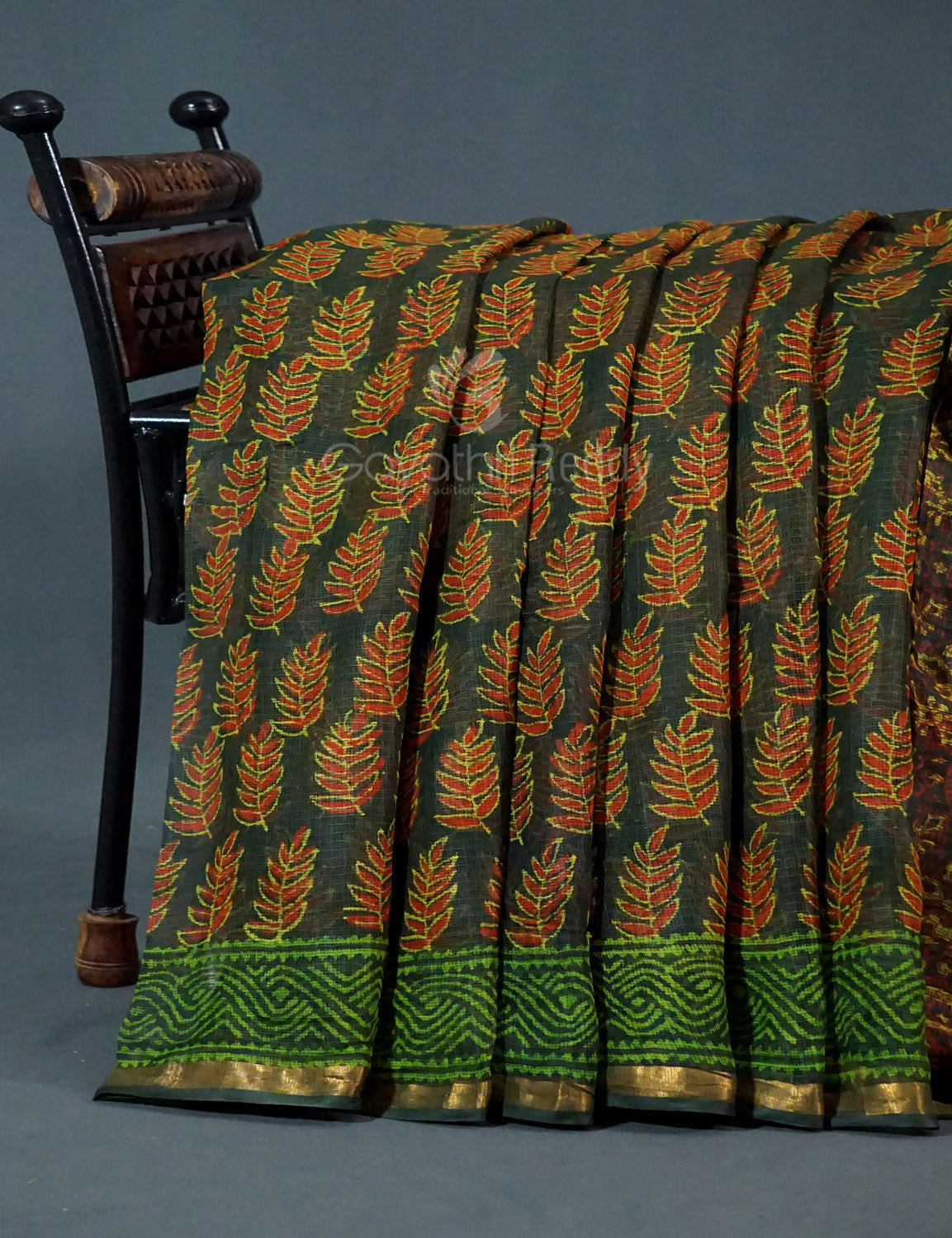 Combo of Green, Red And Yellow Colour Block Print Pure Kota Doria Printed Saree By Gayathri Reddy Designer Studio | Grocsy