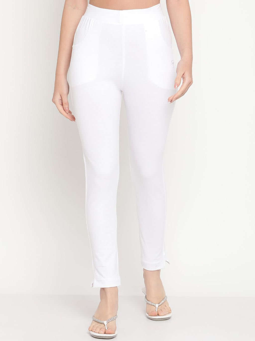 TAG 7 Women Set of 2 Red & White Ankle Length Leggings | Grocsy