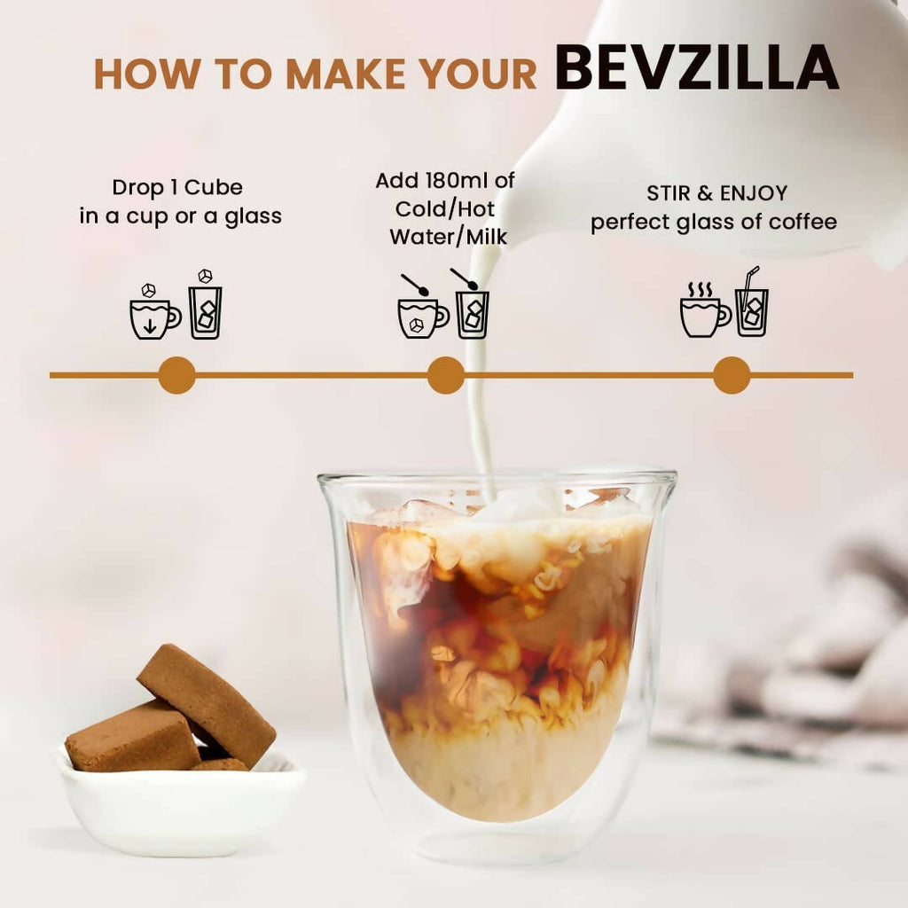 Bevzilla Assorted Flavours Instant Coffee Cubes with Organic Date Palm Jaggery | Grocsy