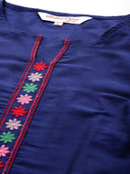 All About You Thread Work Kurta with Palazzos & Dupatta | Grocsy